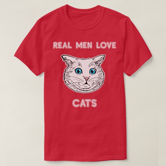 男実在人ラブキャッツ猫好きTキャットオーナーギフトI Tシャツ (デザイン正面)
