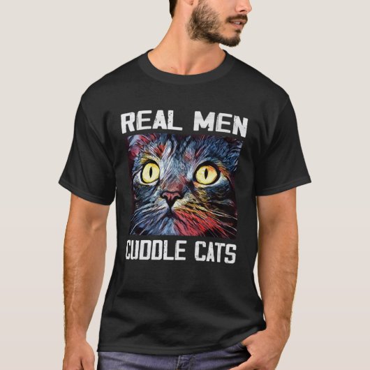 男実在子猫I猫パパ4猫 Tシャツ (正面)