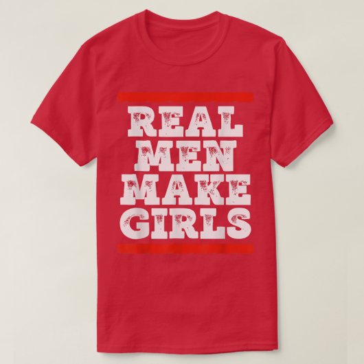 男実在性が女の子おもしろいを新しいパーティーを明かす Tシャツ (デザイン正面)