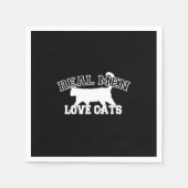 男実在性が猫のシルエット スタンダードカクテルナプキン (正面)