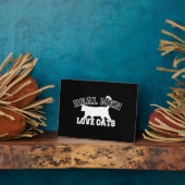 男実在性が猫のシルエット フォトプラーク (側面)