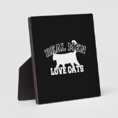 男実在性が猫のシルエット フォトプラーク (正面)