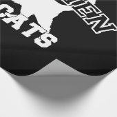 男実在性が猫を愛する白いシルエット ラッピングペーパー (角)