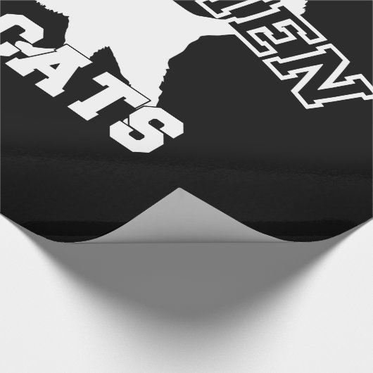 男実在性が猫を愛する白いシルエット ラッピングペーパー (角)