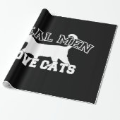 男実在性が猫を愛する白いシルエット ラッピングペーパー (アンロールド)