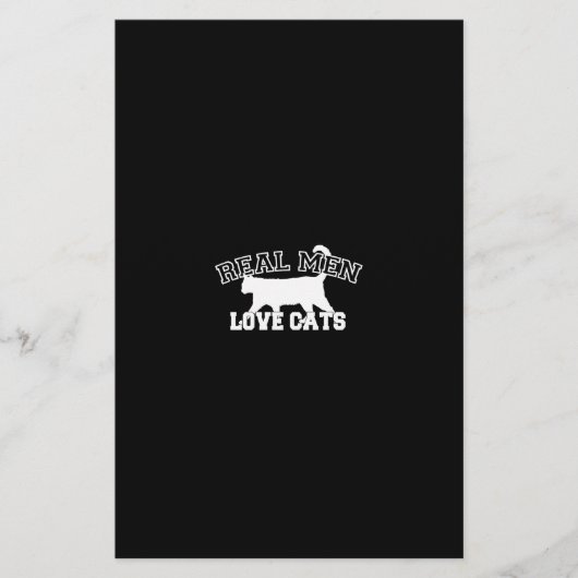 男実在性が猫を愛する白いシルエット 便箋 (正面)