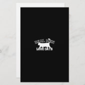 男実在性が猫を愛する白いシルエット 便箋 (正面/裏面)