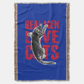 男実在性が猫を愛する スローブランケット (正面縦)