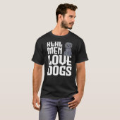 男実在犬を愛するドイツの羊飼いペット男性へ Tシャツ (正面フル)