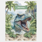 男怒子のTレックスパーソナライズされたブランケット名 フリースブランケット (正面)