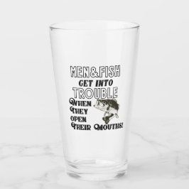 男性おもしろいと魚釣り引用文トラブル開いた口 タンブラーグラス