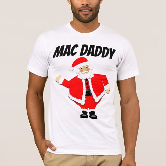 男性おもしろいのクリスマスTシャツ、MAC・ダディ Tシャツ (正面)