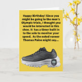 男性おもしろいの試練に合わせたパンプソール誕生日 カード (黄色い花)