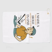 男性おもしろいゴルファー漫画 – 穴の一つ ゴルフタオル (横)