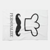 男性おもしろいシェフ用の黒ひげキッチンタオル キッチンタオル (横)