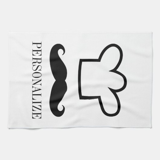 男性おもしろいシェフ用の黒ひげキッチンタオル キッチンタオル (横)