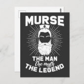 男性おもしろいナース父夫パパ ポストカード (正面/裏面)