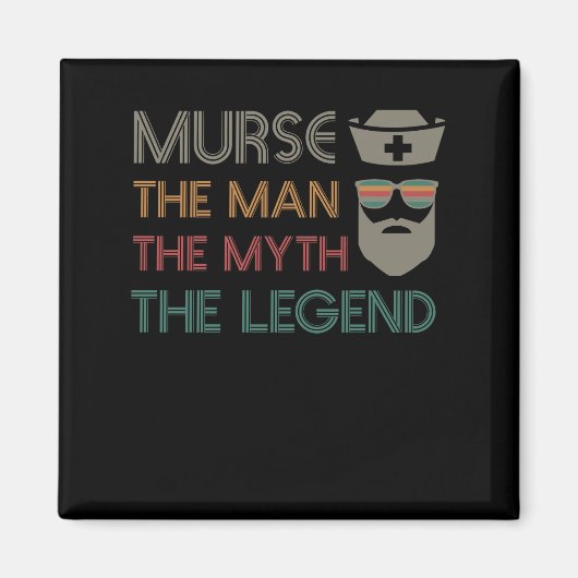 男性おもしろいナースRN LPN CNA マグネット (正面)