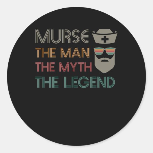 男性おもしろいナースRN LPN CNA ラウンドシール (正面)