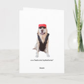 男性おもしろいバイクもしくは自転車に乗る人研究所 カード (裏面)