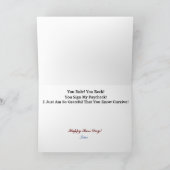 男性おもしろいボスボスのデイカード シーズンカード (内部)