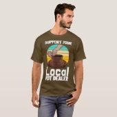 男性おもしろいポット向け陶芸品 Tシャツ (正面フル)