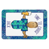 男性おもしろいマンガバケーションビアエスニッククルーズ マグネット (横)