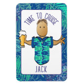 男性おもしろいマンガバケーションビアエスニッククルーズ マグネット (縦)