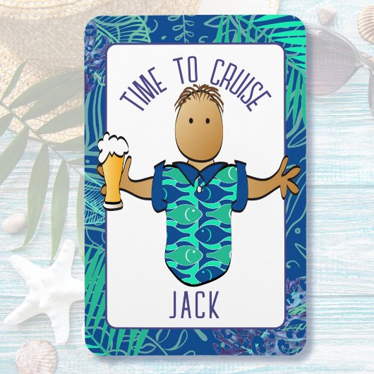 男性おもしろいマンガバケーションビアエスニッククルーズ マグネット