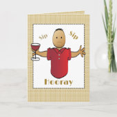 男性おもしろいマンガ赤ワイン民族誕生日 カード (正面)