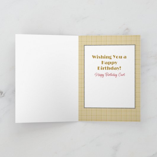 男性おもしろいマンガ赤ワイン民族誕生日 カード (内部)