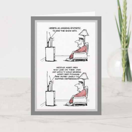 男性おもしろい誕生日カード – 中年 カード (正面)