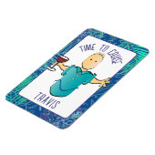 男性おもしろい赤ワイン漫画トロピカルクルーズドア マグネット (左側)