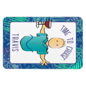 男性おもしろい赤ワイン漫画トロピカルクルーズドア マグネット (横)