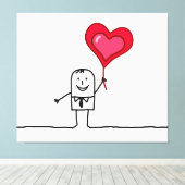 男性およびハート キャンバスプリント (インサイチュ (ウッドフロア))