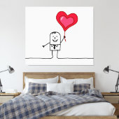 男性およびハート キャンバスプリント (インサイチュ (寝室))