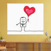 男性およびハート キャンバスプリント (インサイチュ (リビング))