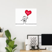 男性およびハート ポスター (ホームオフィス)