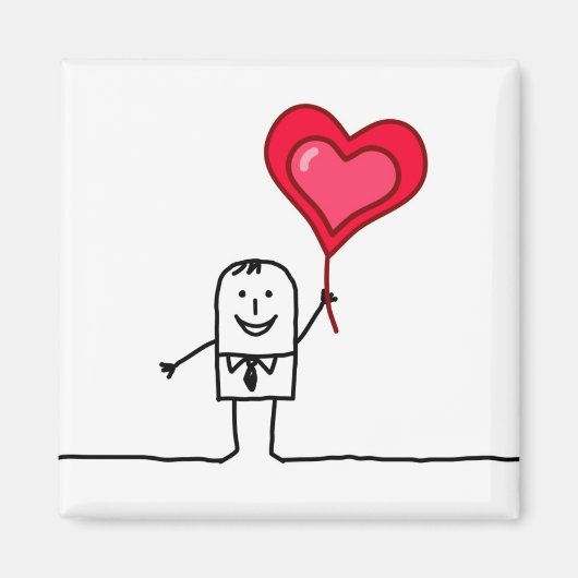 男性およびハート マグネット (正面)