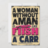 男性がいない女性は車のカードがない魚のようなもの 招待状 (裏面)