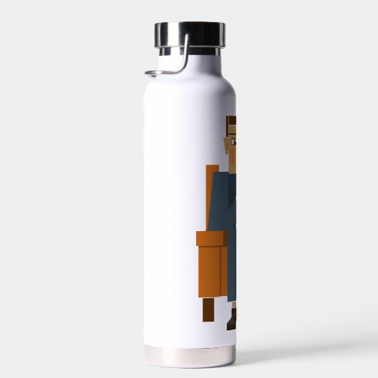 男性がコーヒーを飲むボトル ウォーターボトル (右面)