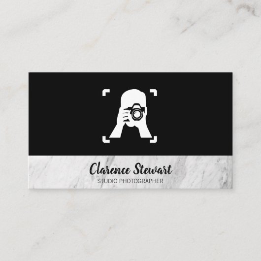 男性が写真のロゴ 名刺 (正面)