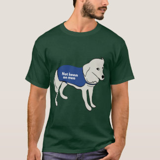 男性が好きではない犬 警告ベストジャケットを着用 Tシャツ