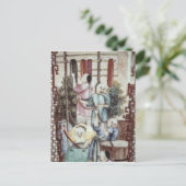 男性が絹を染める姿を描いた花瓶からの詳細 ポストカード (スタンド正面)