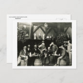 男性が酒場で飲むヴィンテージ ポストカード (正面/裏面)