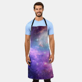 男性との魔法の超現実的なカラフル宇宙の背景 エプロン (着用した状態)