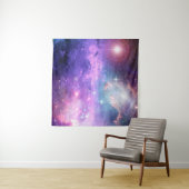 男性との魔法の超現実的なカラフル宇宙の背景 タペストリー (インサイチュ(横))
