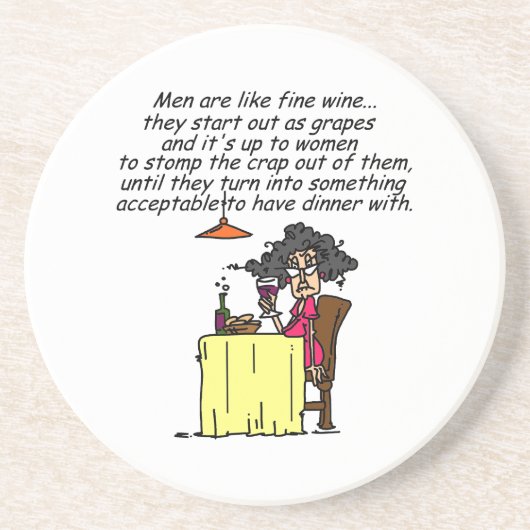 男性とワ素晴らしインのユーモア コースター (正面)