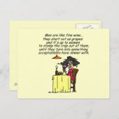 男性とワ素晴らしインのユーモア ポストカード (正面/裏面)