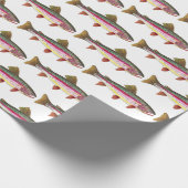 男性と女性のための美しい魚釣りのニジマス ラッピングペーパー (角)